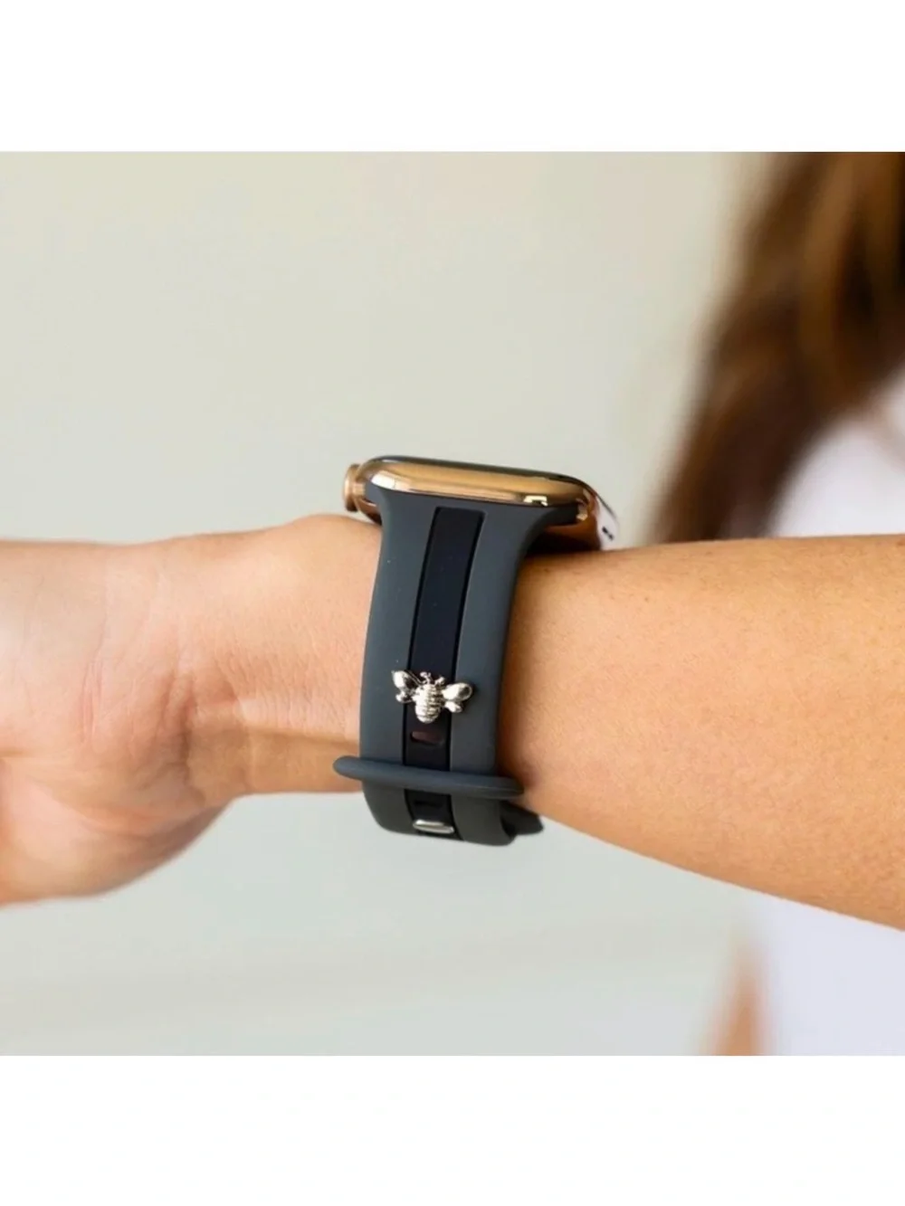 Two-Tone Black & White Silicone Watch Band